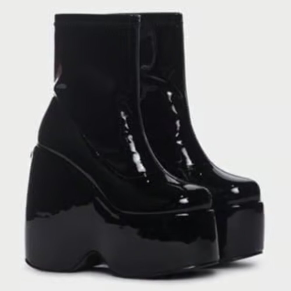 Ocho Toros Patent Say What You Mean Platform Boots